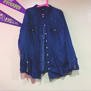 Dark denim button up shirt